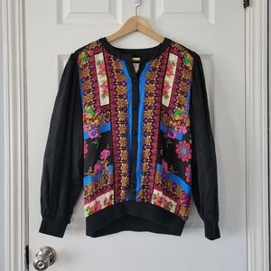 Vintage Diane Freis Paisley Geometric Colorful top